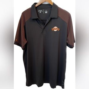 San Francisco Giants Antigua Polo Shirt Men’s Large Black and Orange MLB NWOT